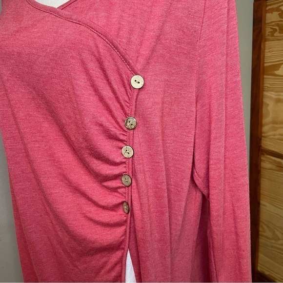 Rosegal Coral Pink Black & White Floral Button Dress Plus Size 4X 22 - Picture 5 of 9